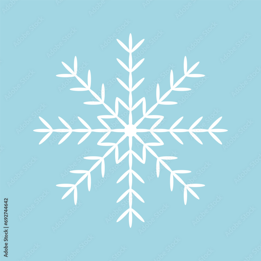 Snowflake icon isolated on a blue background. Vector illustration Snowflake icon isolated on a blue background. Vector illustration