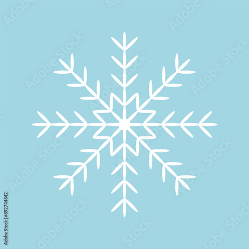 Snowflake icon isolated on a blue background. Vector illustration