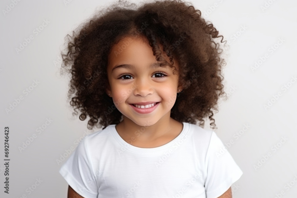Portrait of cute little african american girl smiling at camera Portrait of cute little african american girl smiling at camera