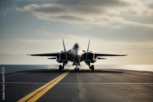 Plane landing on the carrier © Davide