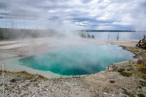 Lower Geyser Basin Yellowstone National Park stock photo