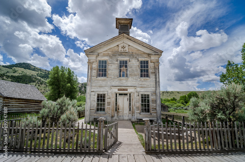 Abanadoned School building in Bannack State Park. Bannack is a ghost town in Montana, USA. photo