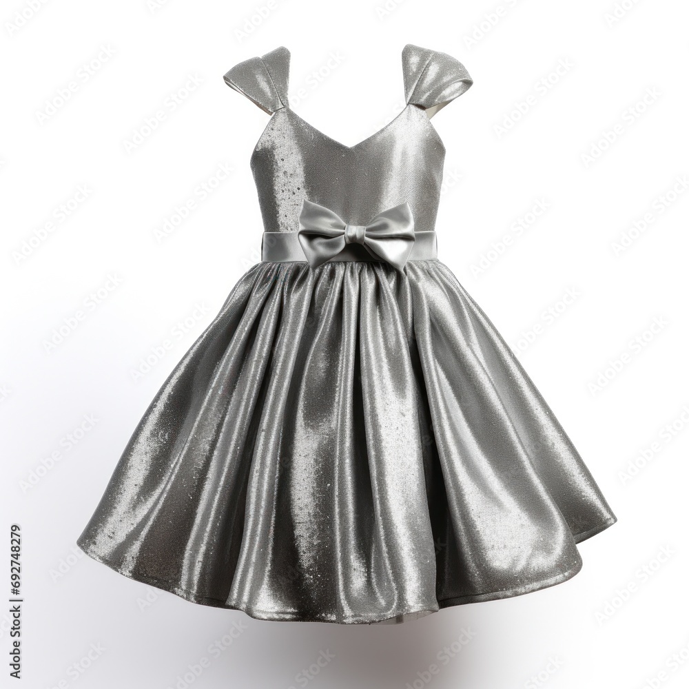 Obraz premium silver glitter party dress isolated on white