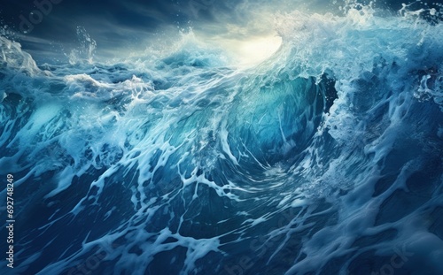 sea waves crashing into the ocean