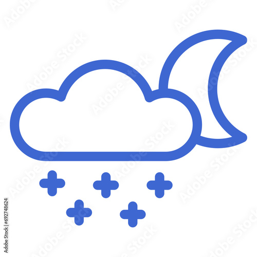 Icon of snowfall night for ...