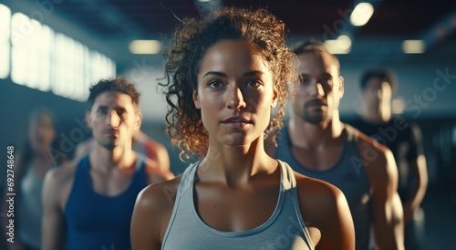 three friends smiling for a photo at a gym