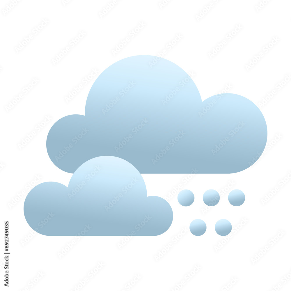 Icon of snowfall for weather forecast app on white background Icon of snowfall for weather forecast app on white background
