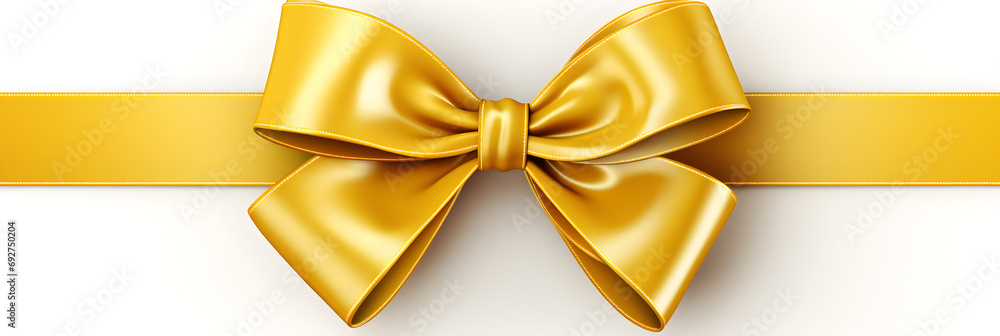 Yellow gift ribbon with bow, isolated on white background, suitable for Christmas, birthday, or Valentine's Day, Yellow gift ribbon with bow, isolated on white background, suitable for Christmas, birthday, or Valentine's Day,