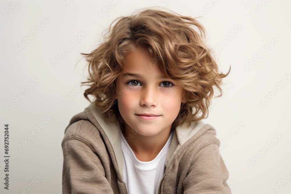 Portrait of a cute little boy with blond curly hair. Studio shot. Portrait of a cute little boy with blond curly hair. Studio shot.