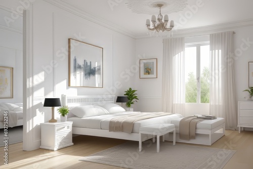 3d render, modern interior design, living room with sofa © Korney