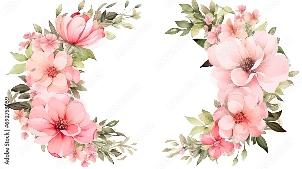 Sakura(Cherry blossom) blooming in spring season isolated on white background. generative ai