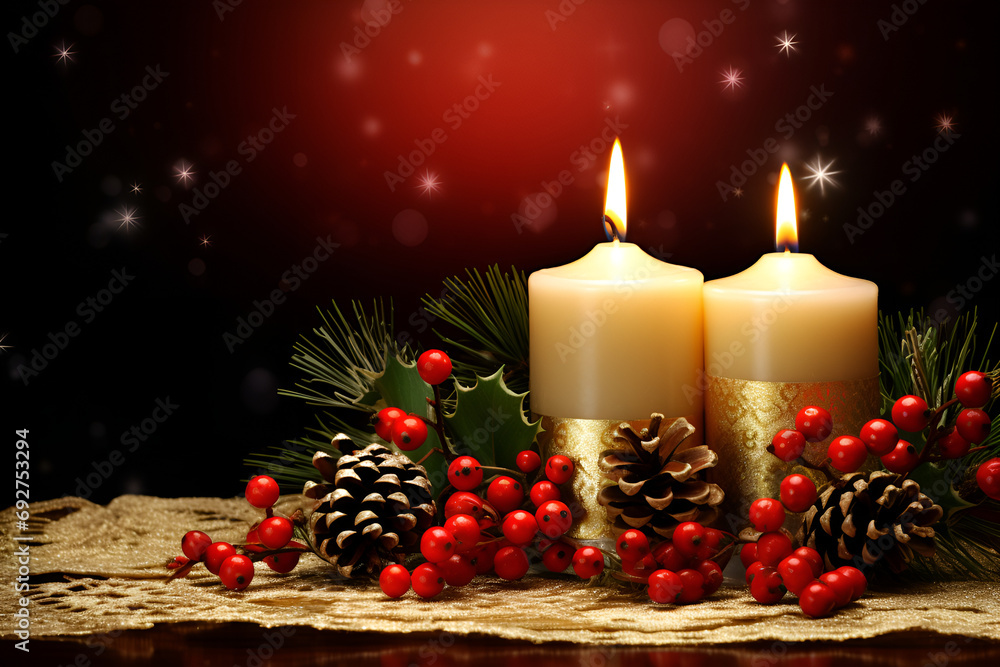 christmas still life with candle and christmas tree christmas still life with candle and christmas tree