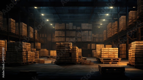 transportation cargo warehouse background illustration inventory distribution, chain shipping, freight goods transportation cargo warehouse background
