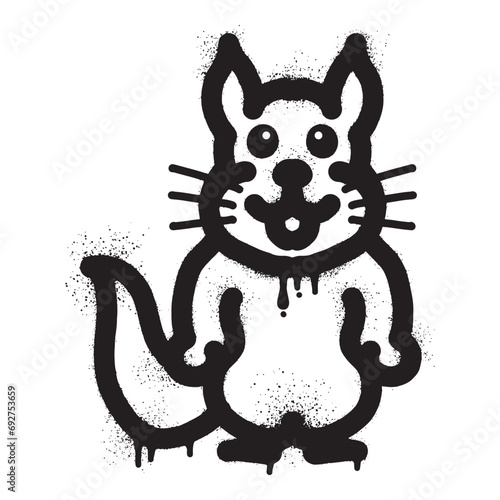Cute squirrel graffiti with black spray paint