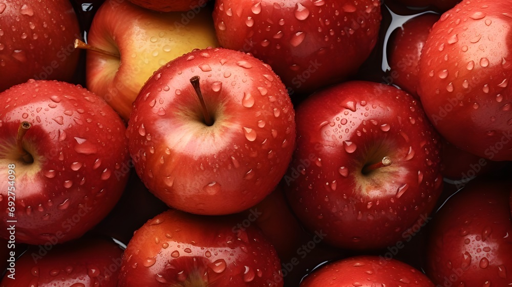 Red Apples With Water Droplets Red Apples With Water Droplets