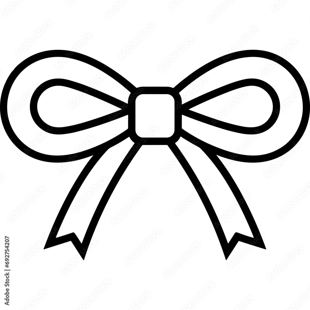 bow ribbon outlined icon adornment gift accessory bow ribbon outlined icon adornment gift accessory