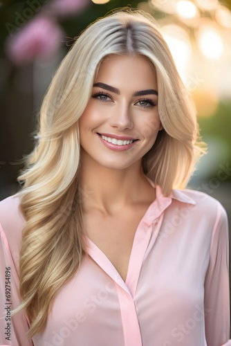 portrait of a woman during nice warm spring summer day 