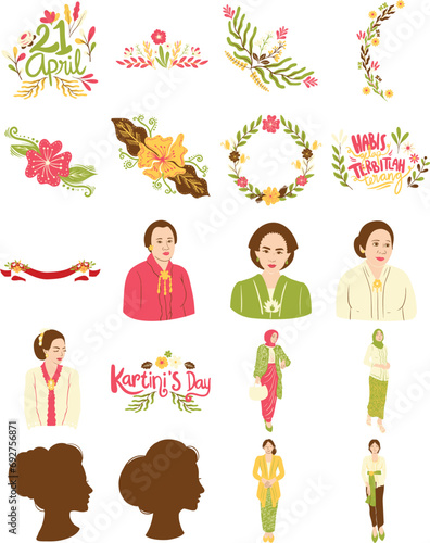 Kartini's Day Illustration Set