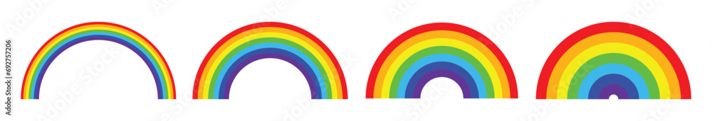 Vector illustration of rainbow icon.Vector illustration of rainbow in flat style.Vector illustration