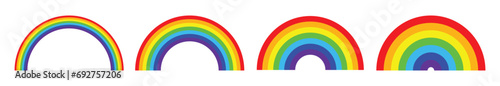 Vector illustration of rainbow icon.Vector illustration of rainbow in flat style.Vector illustration