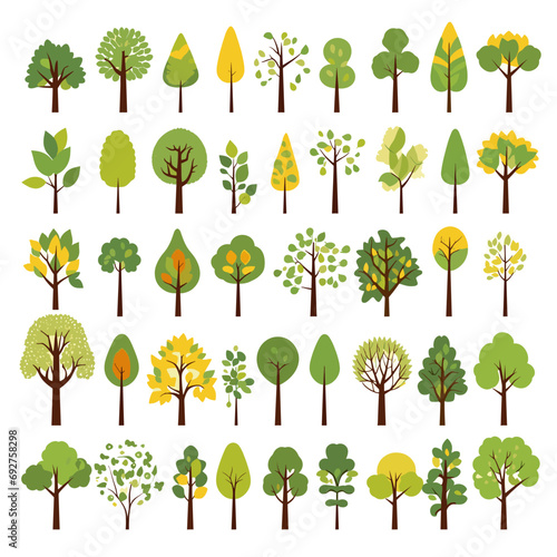 vector collection of trees