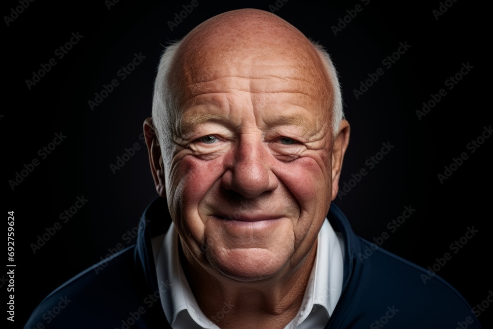 Portrait of an elderly man on a black background. Studio shot. Portrait of an elderly man on a black background. Studio shot.