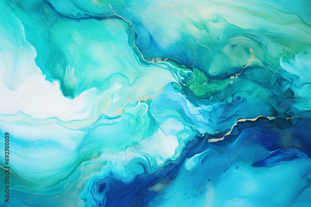 A captivating alcohol ink piece showcasing a fusion of oceanic bluesturquoiseand seafoam greens swirling together to evoke the feeling of a tranquil seascape. A captivating alcohol ink piece showcasing a fusion of oceanic bluesturquoiseand seafoam greens swirling together to evoke the feeling of a tranquil seascape.