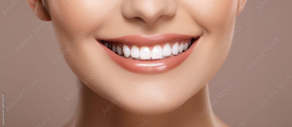 portrait of a woman's mouth showing clean teeth portrait of a woman's mouth showing clean teeth