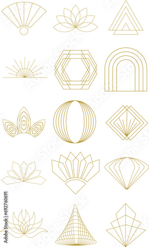 Gold Elegant Logo Elements Set