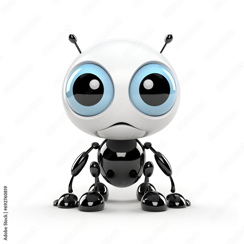 Cute 3D Ant Cartoon Character on White Background Cute 3D Ant Cartoon Character on White Background