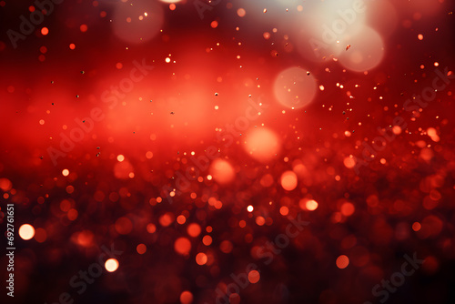 red bokeh and scattered particles