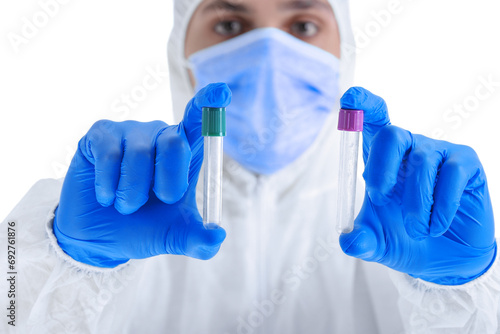 Male scientist with test tu...