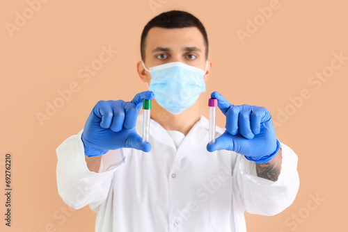 Male doctor in medical mask...