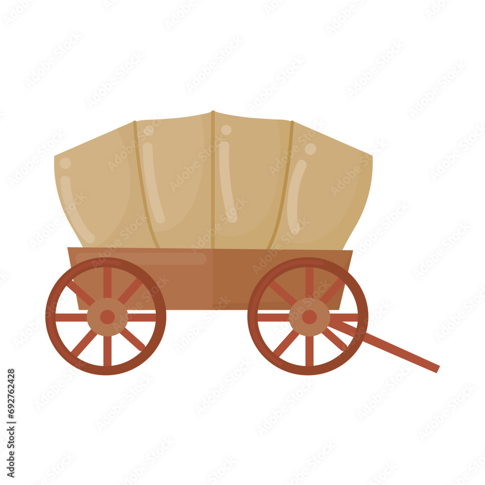 Covered wagon icon clipart avatar logotype isolated vector illustration