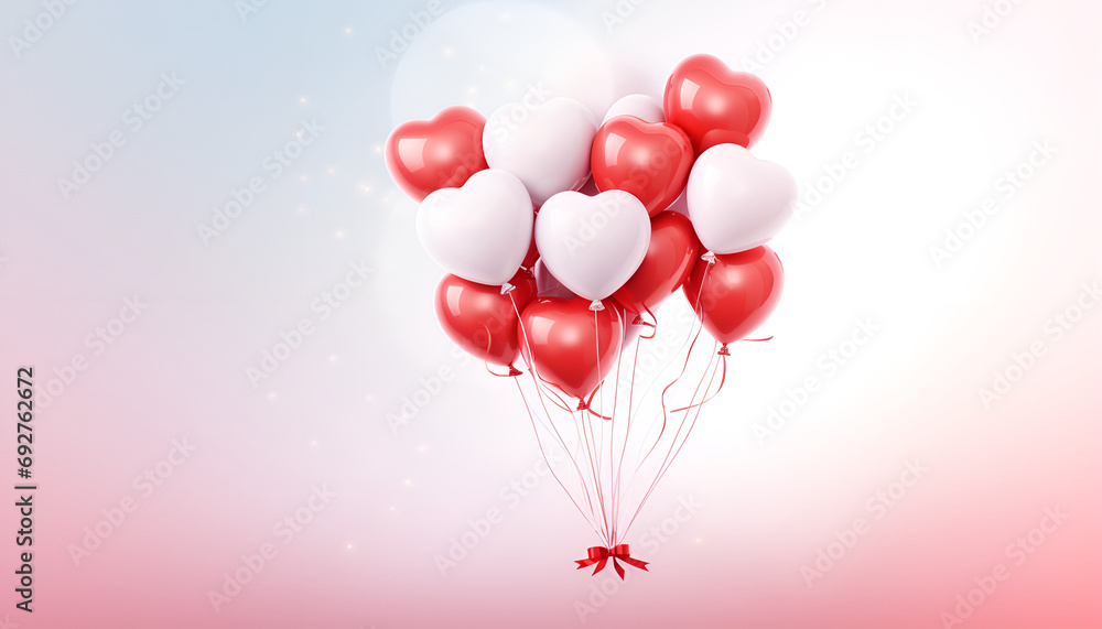 red and white balloons