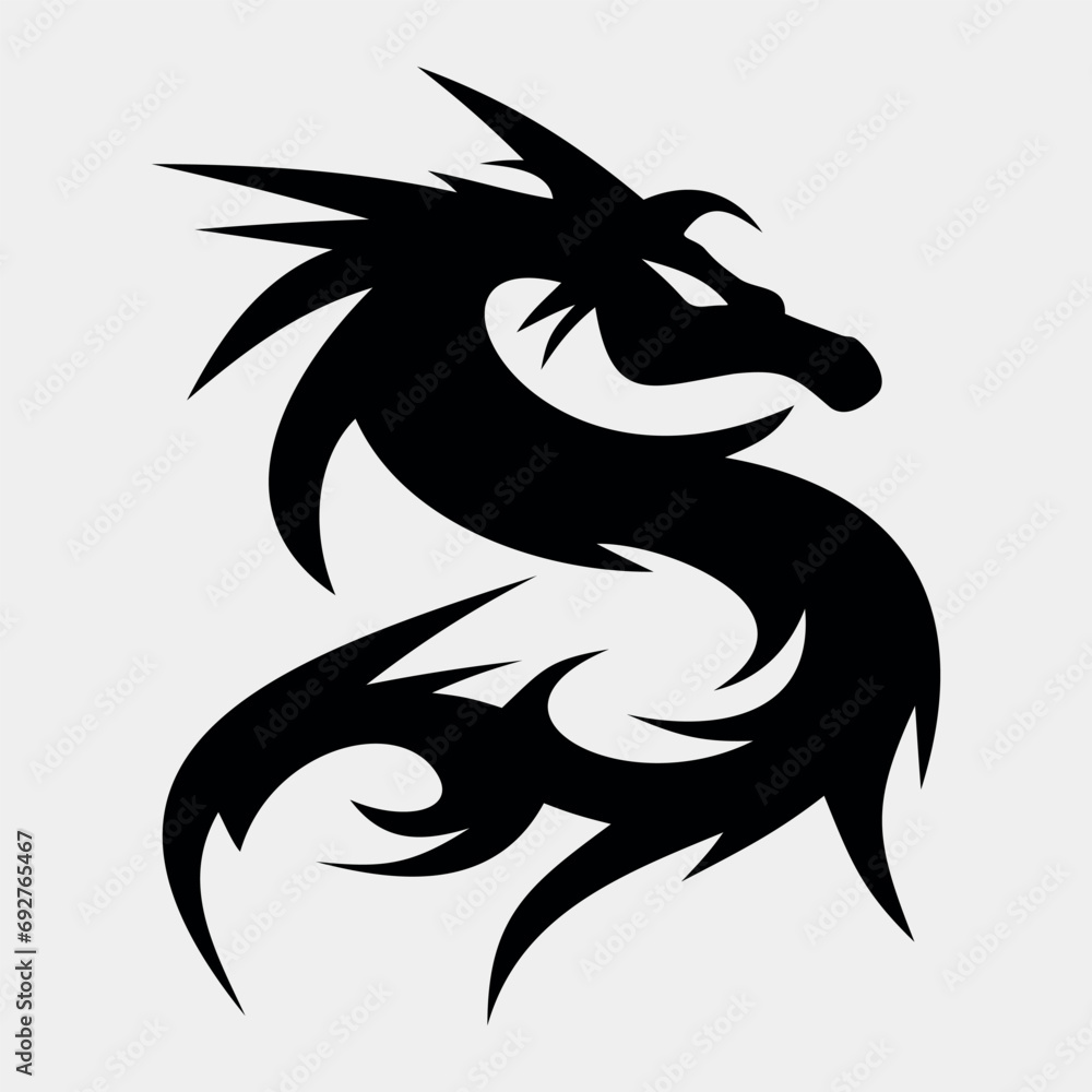 dragon vector icon isolated on white background