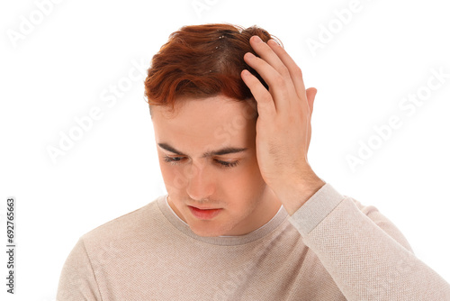 Young redhead man with prob...