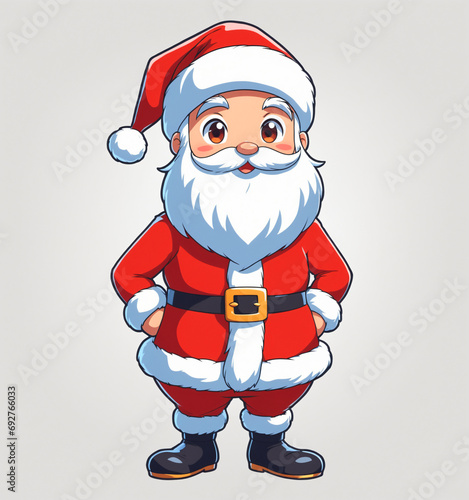 Adorable santa claus anime character illustration photo