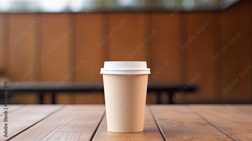 Copy space a plastic coffee cup cold coffee is placed Copy space a plastic coffee cup cold coffee is placed