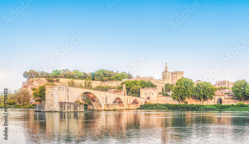 Avignon old town cityscape in France photo