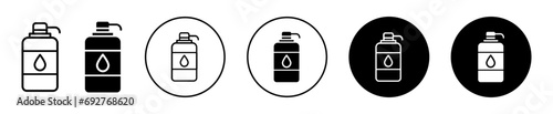 Liquid soap bottle icon. antiseptic hand wash sanitizer shampoo conditioner cosmetic pump bottle vector. disinfect body skin oil cleaner dispenser cream gel foam symbol set. 
 photo