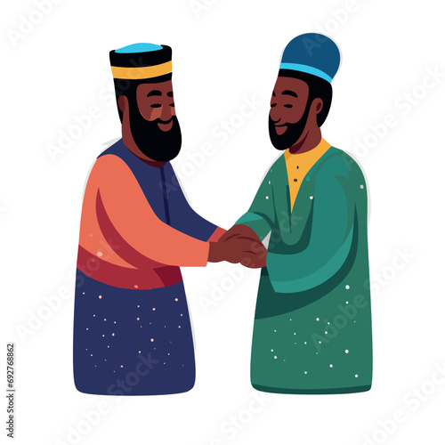 Vector de una pareja de hombres enamorados y cogidos de la mano, Orgullo Gay.