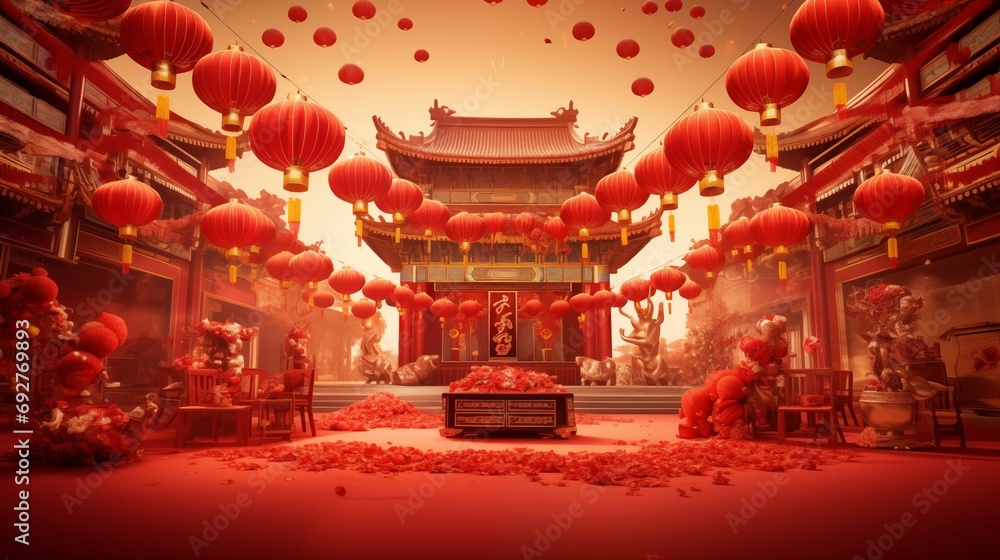 Chinese New Year on a bright red background. Chinese New Year on a bright red background.