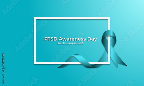 National PTSD Awareness Day June 27 Background Vector Illustration 
