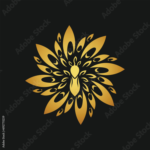 Luxury Gold Peacock Logo Design