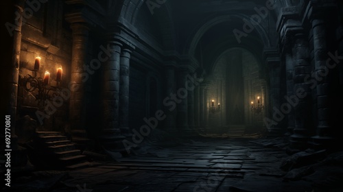 Image of a dark corridor leading to hell.