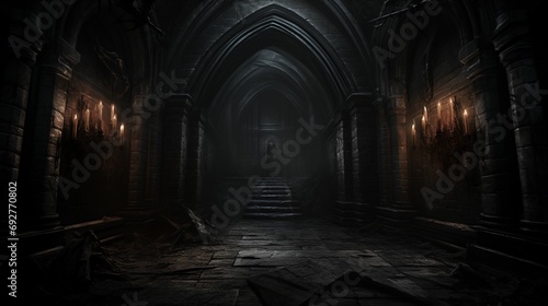 Image of a dark corridor leading to hell. © kept