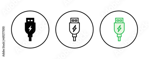 Usb icon set. Flash disk icon vector