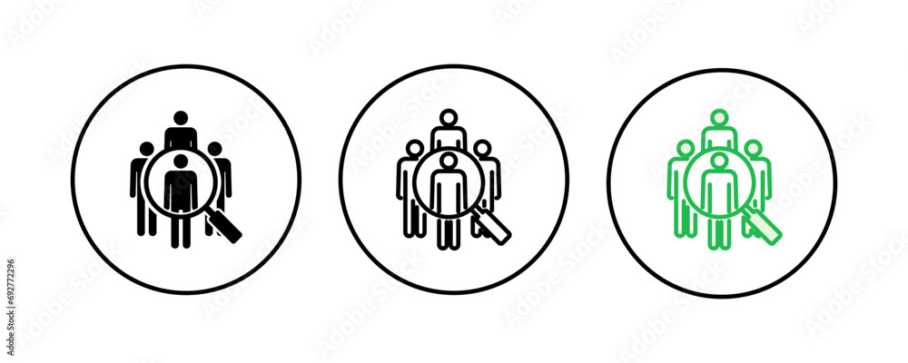 Hiring icon set. Search job vacancy icon. Human resources concept. Recruitment Hiring icon set. Search job vacancy icon. Human resources concept. Recruitment