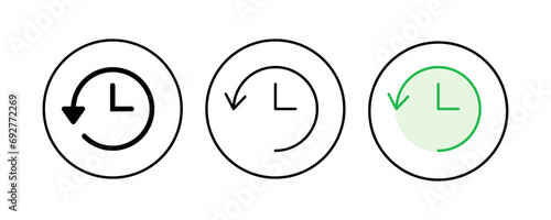 History icon set. recent event history
